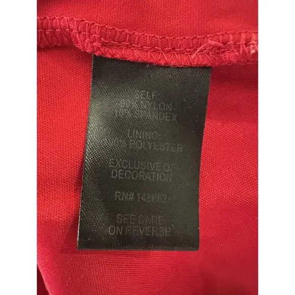 Torrid Mock Neck Fit & Flare Mini Dress Lace Jester Red Velvet Trim Plus Size 26 - Picture 7 of 16